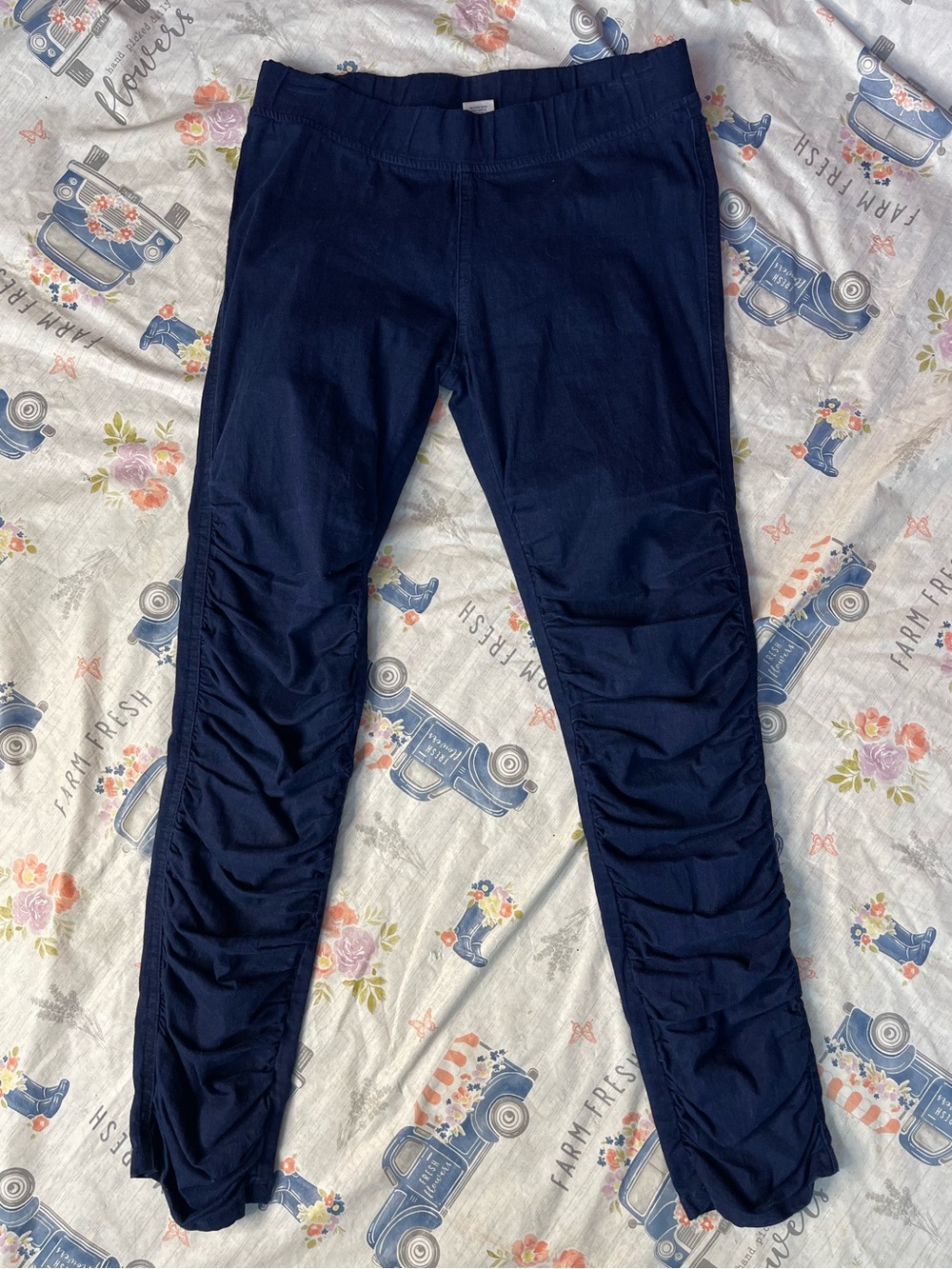 Prairie Underground Glove Leggings Navy Ruched Knee Ankle Pants Ladies XS NWOT